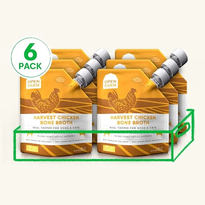 Open Farm Bone Broth, Food Topper for Both Dogs and Cats with Responsibly Sourced Meat and Superfoods Without Artificial F...