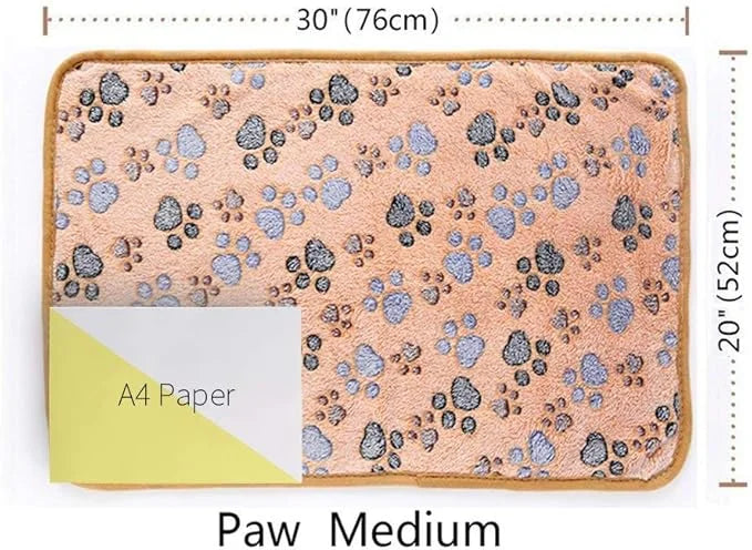 1 Pack 3 Blankets Super Soft Fluffy Premium Fleece Pet Blanket Flannel Throw for Dog Puppy Cat Paw Brown/Pink/White Medium...