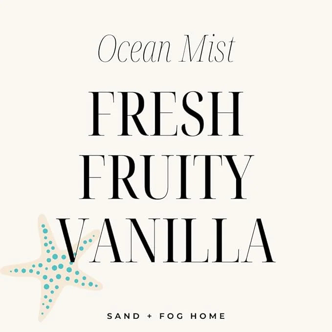 Sand + Paws Scented Candle - Ocean Mist - Additional Scents and Sizes – Luxurious Air Freshening Jar Candles Neutralize pe...