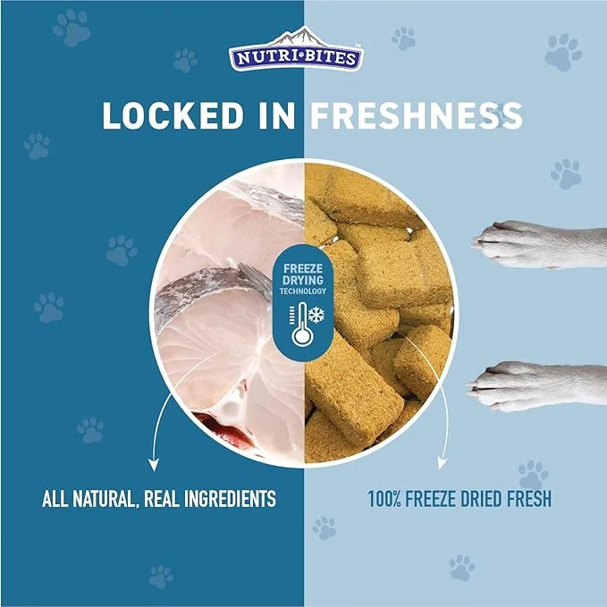 Nutri Bites Freeze Dried Whitefish Dog & Cat Treats 4 oz | Healthy Pet Training Treats or Food Topper | All Natural, High ...