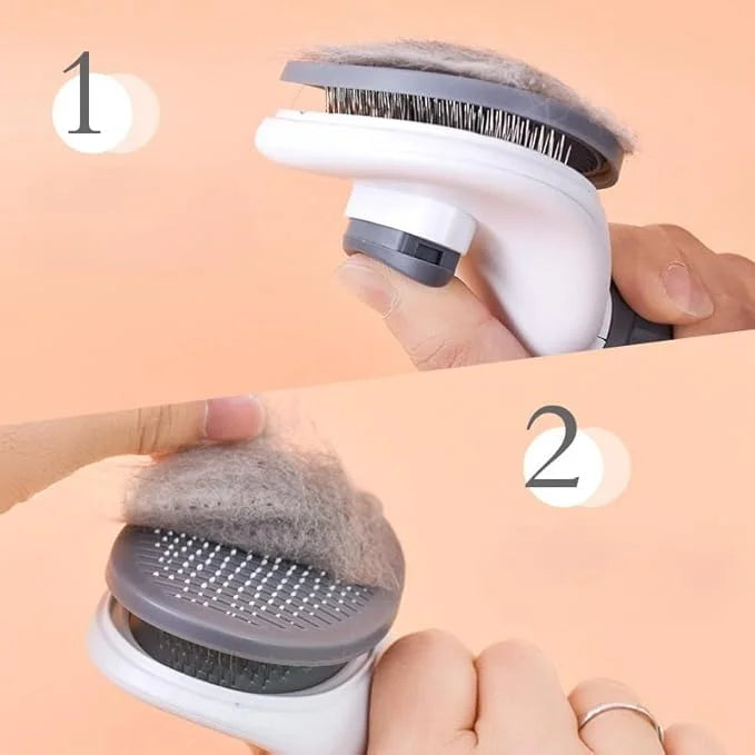1 PCS Pet Grooming Brush One Click Hair Removal Deshedding Brush for Dogs & Cats, Tangle-Free Detangling Comb with Massage...