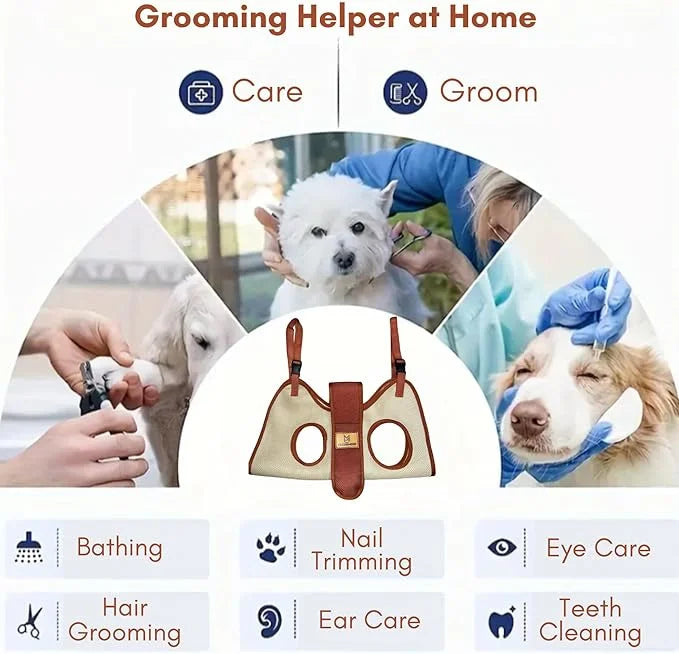 2025 2-in-1 Dog Grooming Hammock, Dog Sling, Dog Restraint for Nail Clipping, Dog Carrying Sling, Dog Hanging Harness for ...