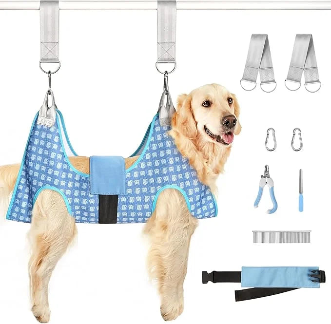 Dog Grooming Hammock, Pet Grooming Hammock Harness for Large Dogs, Dog Hanging Sling for Nail Clipping/Trimming/Cutting - ...