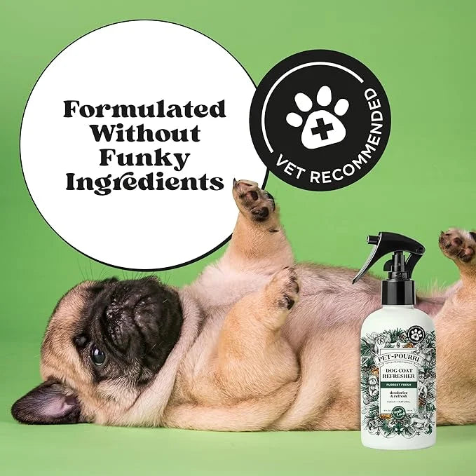 Pet-Pourri Dog Coat Deodorizing Spray – Plant Derived Ingredients – Vet Recommended – Fir + Amber + Cedarwood – Paraben & ...