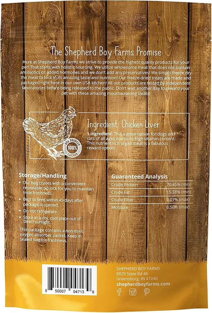 Freeze Dried Dog and Cat Treats, Chicken Liver, All Natural Single Ingredient Freeze-Dried Dog Treat & Dog Snacks, Made in...