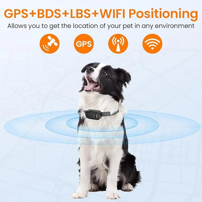 GPS Tracker & Health Monitoring for Dogs,Wireless Fence 2 in 1 Pet Tracking Smart Collar,Unlimited Range,Real-Time GPS Tra...