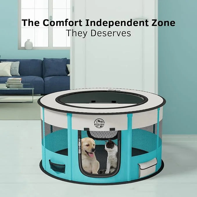 Playpen for Dogs, 44"*44"*24" Large Foldable Pet Play Pens Indoor Outdoor Exercise Pen with Carrying Case Food Bowl for Ca...