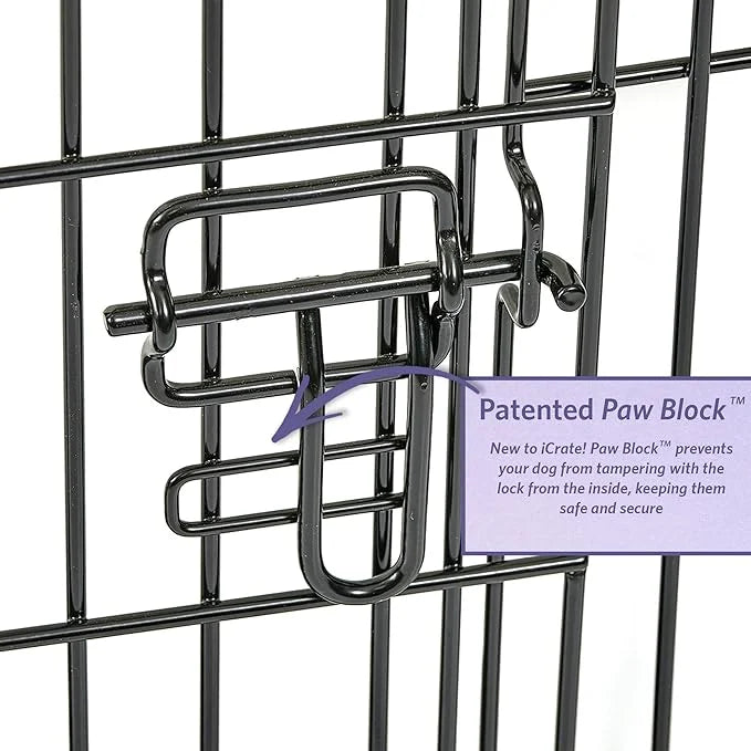 MidWest Homes for Pets Newly Enhanced Single & Double Door iCrate Dog Crate, Includes Leak-Proof Pan, Floor Protecting Fee...