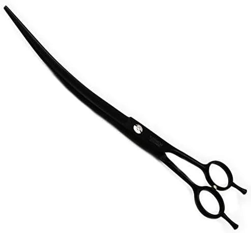 Purple Dragon 9.0 inch Twin Tails Downward Curved Blade Pet Grooming Scissors Dog Hair Cutting Shears with Bag for Profess...