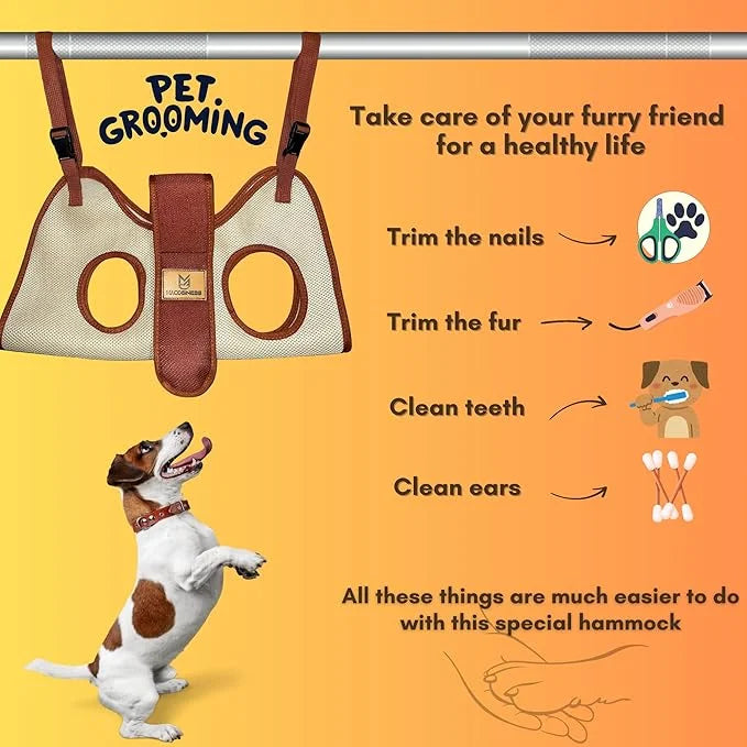 2025 2-in-1 Dog Grooming Hammock, Dog Sling, Dog Restraint for Nail Clipping, Dog Carrying Sling, Dog Hanging Harness for ...