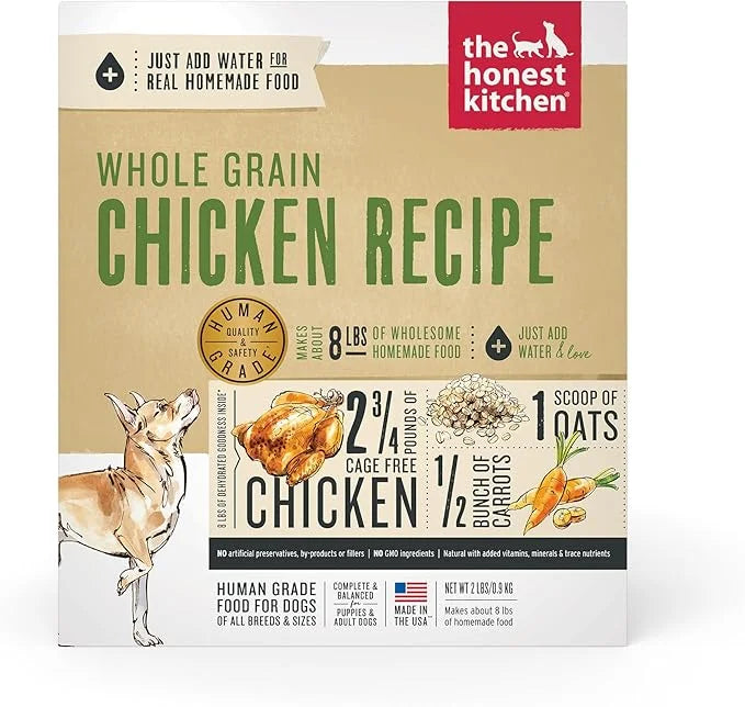 The Honest Kitchen Dehydrated Whole Grain Chicken Dog Food, 2 lb Box - Product Image