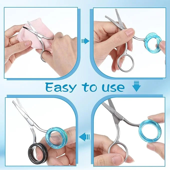 12Pcs Soft Silicone Scissors Finger Ring, Thumb Insert Protection Accessory for Animal Hair Shears, Professional Barbers -...