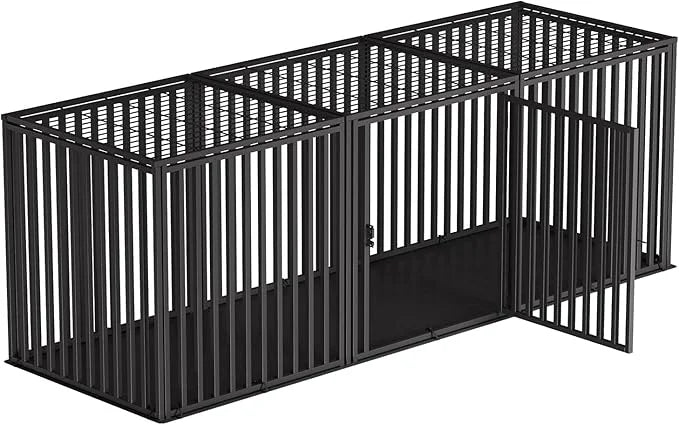 70" L x 28" H Extra Long Steel Tube Dog Crate with Mat Base, Heavy Duty Dog Crates for Large Dogs, Big Dog Cage, Dog Kenne...
