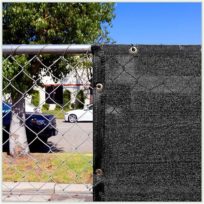 ColourTree 4' x 10' Black Shade Cloth with Grommets - 90% Sunblock, Durable Mesh Fabric Tarp for Dog Kennel Cover, Fence P...