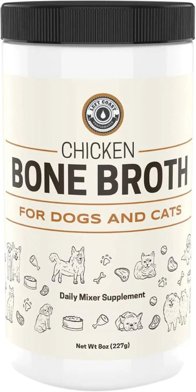 8oz Chicken Bone Broth Powder for Dogs and Cats – Premium Human Grade Chicken Broth Topper for Picky Eaters –Supports Join...