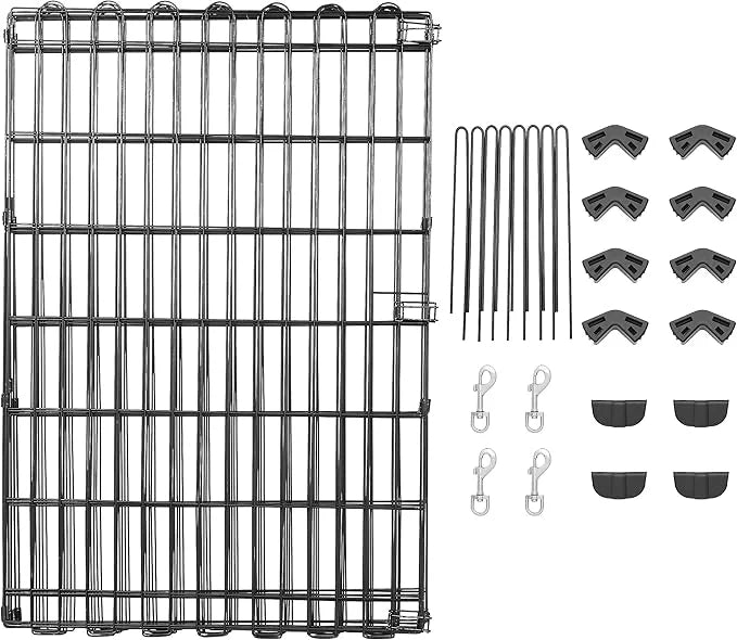 Amazon Basics Foldable Octagonal Metal Exercise Dog Playpen - Indoor/Outdoor, No Door, Medium (8 Panels, 24 x 36), Easy to...