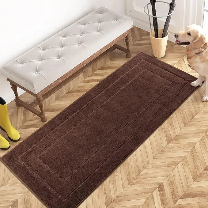 PURRUGS Dirt Trapper Door Mat 24" x 59.5", Non-Slip/Skid Machine Washable Entryway Rug, Dog Door Mat, Super Absorbent Welc...