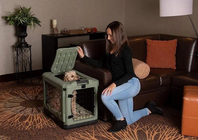 Pet Gear “The Other Door” 4 Door Steel Crate for Dogs/Cats with Garage-Style Door, Includes Plush Bed + Travel Bag, No Too...