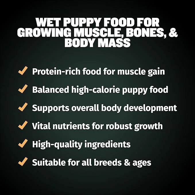 Bully Max Wet Puppy Food - Instant Fresh Dehydrated High Protein Soft Dog Food with Chicken - Healthy Growth for Small & L...