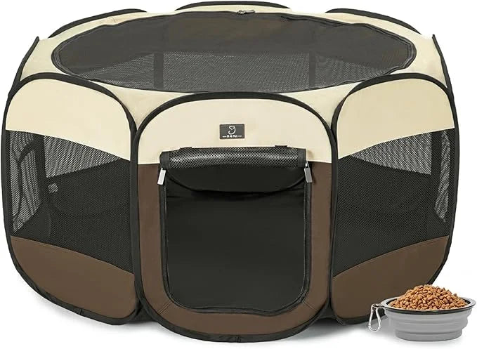 A4Pet Portable Foldable Pet Playpen, Dog Playpen Indoor/Outdoor - Ideal for Puppies, Cats, Rabbits - Removable Zipper & Co...