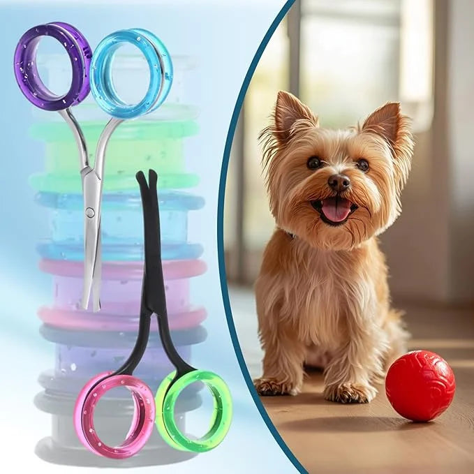 12Pcs Soft Silicone Scissors Finger Ring, Thumb Insert Protection Accessory for Animal Hair Shears, Professional Barbers -...