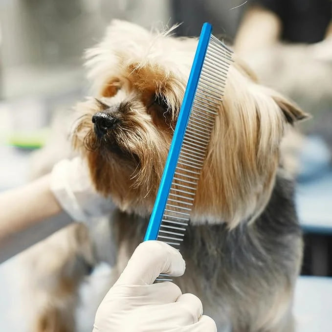 2 Pack Dog Combs with Stainless Steel Teeth Applicable to Cat Dog Comb Removing Tangles Easily Remove Dirt Grooming Anti-S...