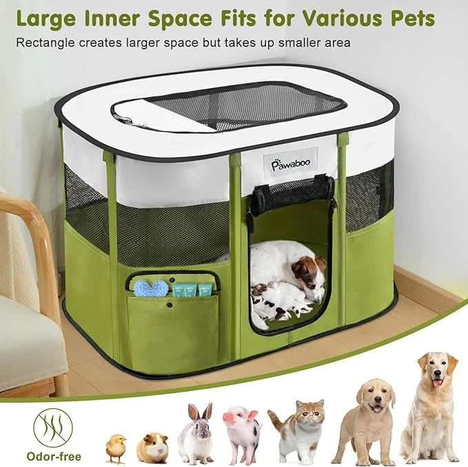 Dog Playpen, Portable Pet Playpen Cat PlayPen, 600D Oxford Dog Kennel Tent Crate, Waterproof&Breathable, Indoor Outdoor Tr...