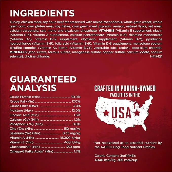 Purina ONE True Instinct With A Blend Of Real Turkey and Venison Dry Dog Food - 36 lb. Bag - Product Image