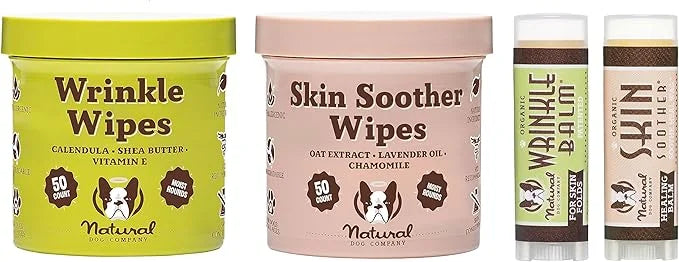 Natural Dog Company Healing Balm Wipes & Travel Sticks Bundle, Hypoallergenic, Cleaning & Deoderizing Wipes for Dogs, Plan...