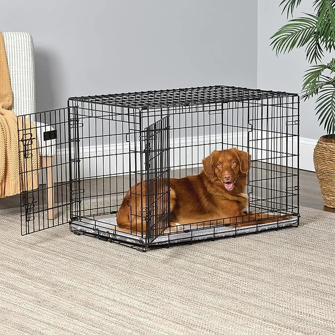 MidWest Homes for Pets Quiet Time Reversible Crate Pan Cover 36' Gray Floral/Fleece - Product Image