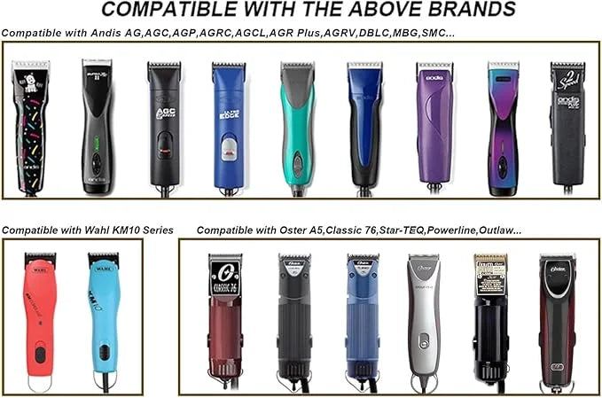 10 Blades Dog Grooming Blades Compatible with Andis/Oster A5/Wahl KM-10 Series Dog Clippers,Detachable Clipper Replacement...