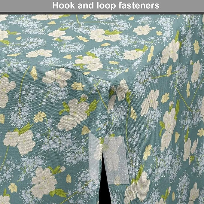 Lunarable Spring Dog Crate Cover, Pastel Tone Romantic Blossoming Flowers Pattern Vintage Garden Art, Easy to Use Pet Kenn...
