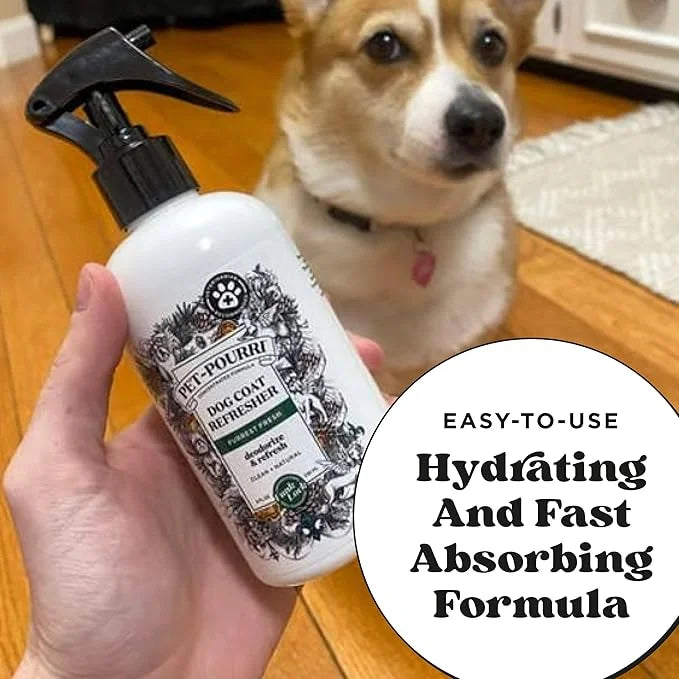 Pet-Pourri Dog Coat Deodorizing Spray – Plant Derived Ingredients – Vet Recommended – Fir + Amber + Cedarwood – Paraben & ...