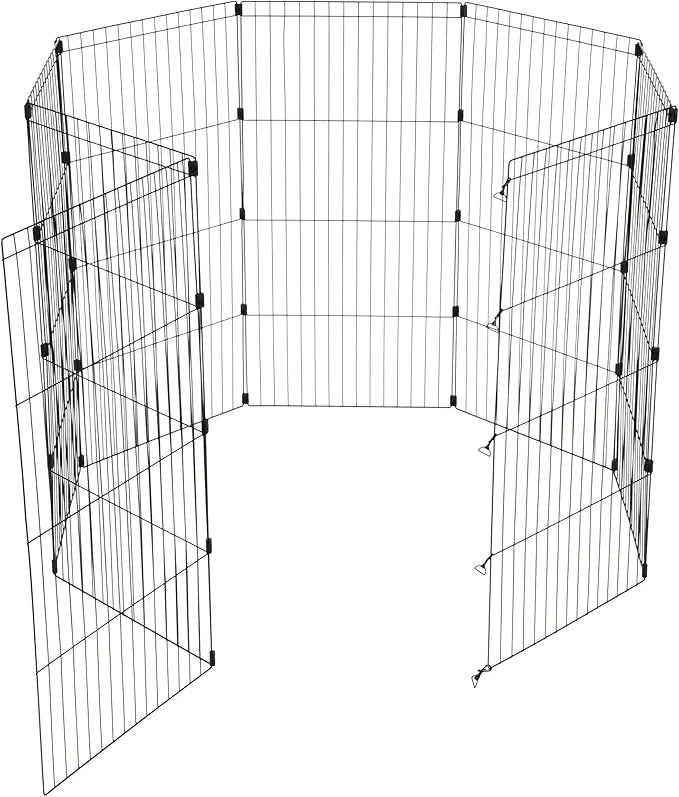 IRIS USA Metal Dog Playpen, 8-Panel 48" Pet Playpen, Puppy Playpen, Indoor/Outdoor Dog Fence, 58 x 58 x 48, Foldable, Cust...