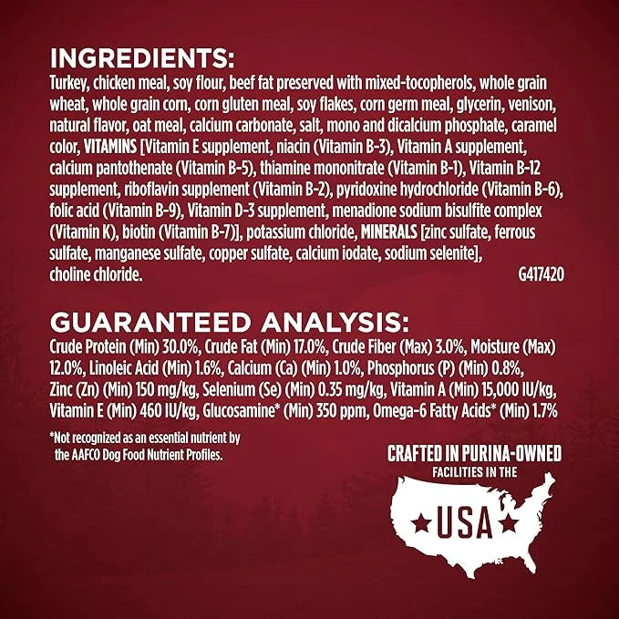 Purina ONE True Instinct With A Blend Of Real Turkey and Venison Dry Dog Food - 15 lb. Bag - Product Image
