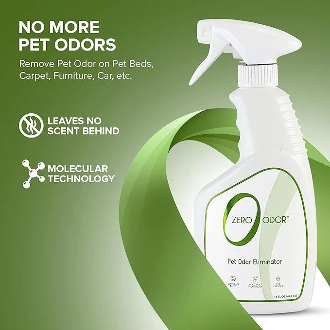 Zero Odor - Pet Odor Eliminator for Strong Odor, Eliminate Air & Surface Odors – Patented Molecular Technology Best For Ca...