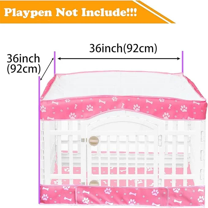 2 Pack Dog Playpen Cover and Bottom Pad Fits for 36 Inch 4 Panels Pet Playpen, Dog Crate Pad Puppy Play Pen Cover, Hoop an...