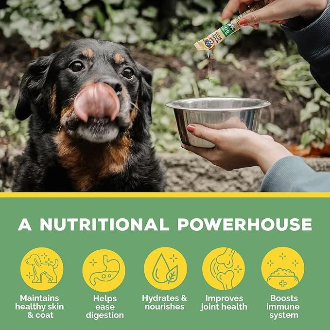 Brutus Bone Broth for Dogs - Bone Broth Powder with Chondroitin Glucosamine & Turmeric - Human Grade Dog Food Toppers for ...
