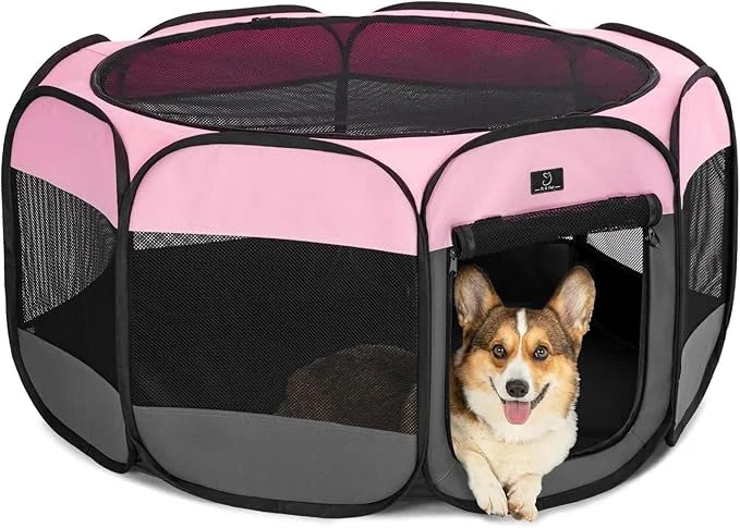 A4Pet Dog Playpen, Pet Playpen Indoor/Outdoor - Portable, Foldable Design - Ideal for Puppies, Kittens, and Small Animals ...