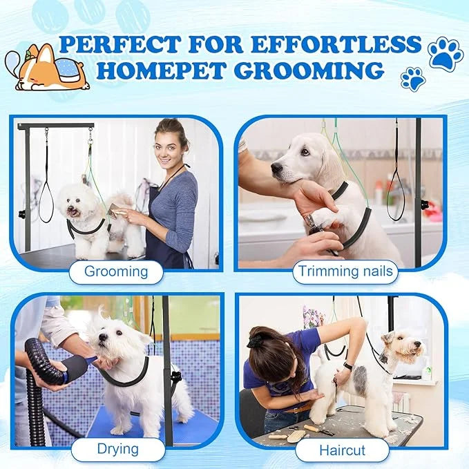 Breeze Touch Dog Grooming Table Arm with Clamp 32in, Pet Dog Grooming Table for Small Dogs at Home Foldable, Cat Dog Groom...