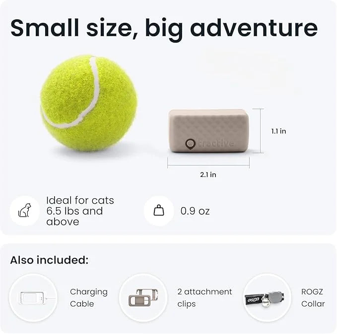 Tractive GPS Cat Tracker (6.5 lbs+), Real-time Pet Location Tracker, Health & Wellness Alerts, Battery Life Up to 7 Days, ...