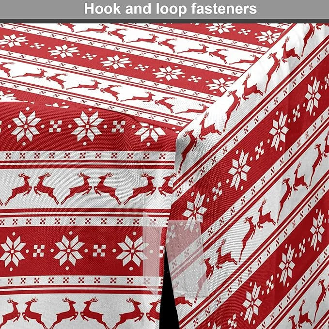 Ambesonne Christmas Dog Crate Cover, Xmas Winter Themed Deers Snowflakes in Nordic Pattern Borders and Lines Art, Easy to ...