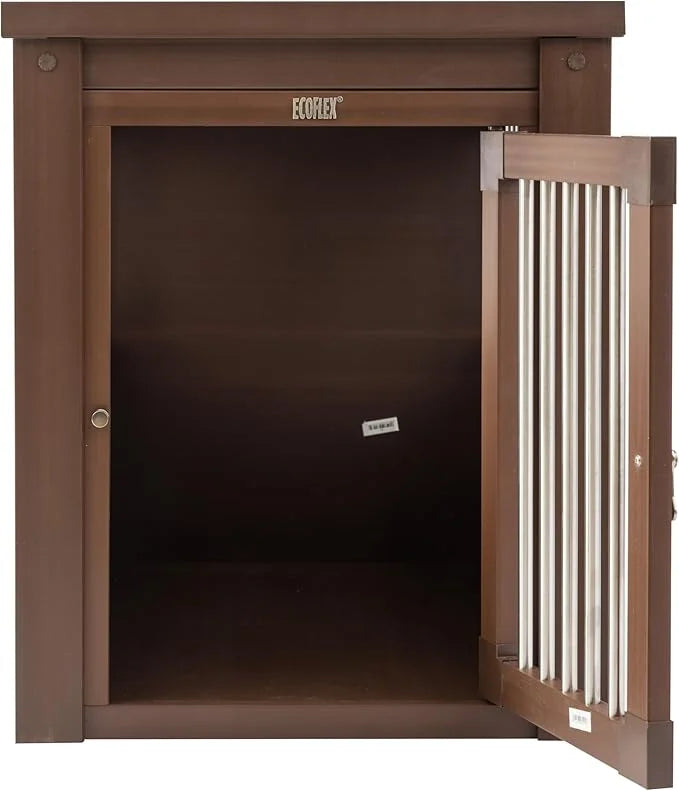New Age Pet® ECOFLEX® Dog Crate End Table - Medium, Russet Brown, Durable Wood-Plastic Composite with Stainless Steel Latc...