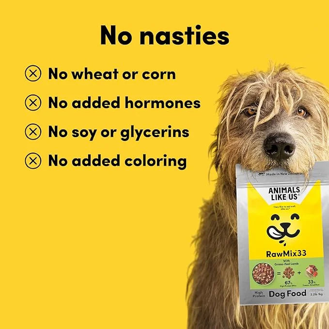 RawMix33 Premium Freeze-Dried Raw Grass-Fed Lamb Recipe Dog Food, Protein Rich, Includes Kibble, Non-GMO, No Wheat or Corn...