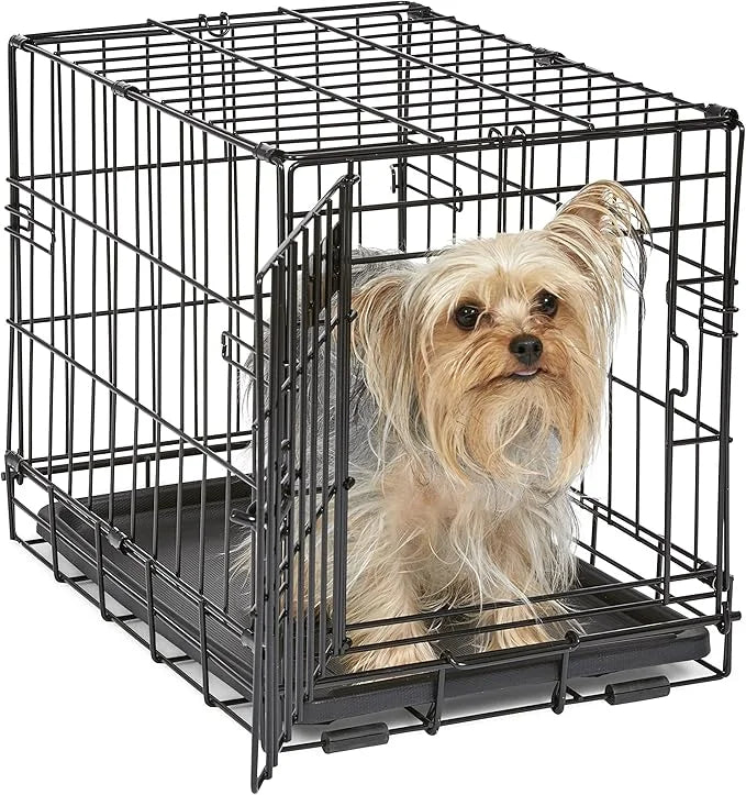 Midwest Homes for Pets Newly Enhanced Single & Double Door iCrate Dog Crate, Includes Leak-Proof Pan, Floor Protecting Fee...