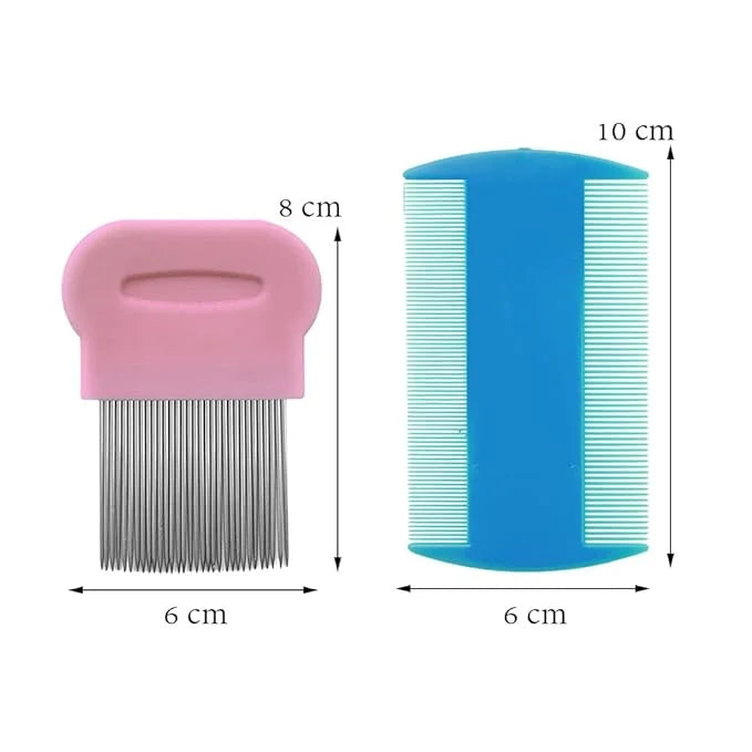 SKYPIA Combs Set, 4 Packs Pet Lice Combs for Cats Dogs Plastic and Stainless Steel Flea Combs, Dandruff Remover, Dog Groom...
