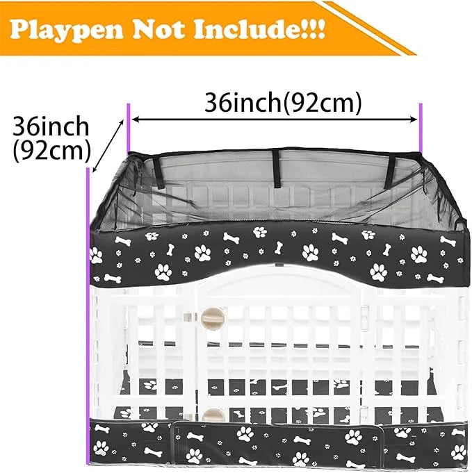 2 Pack Dog Playpen Cover and Bottom Pad Fits for 36 Inch 4 Panels Pet Playpen, Dog Crate Pad Puppy Play Pen Cover, Hoop an...