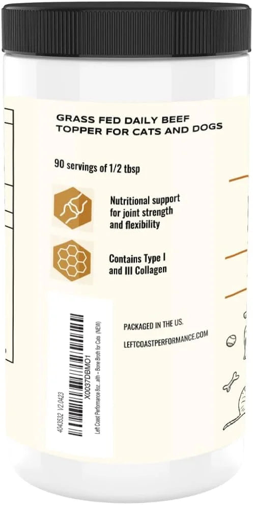 8oz Beef Bone Broth Powder for Dogs and Cats – Human Grade Grass-Fed Bone Broth for Picky Eaters – Supports Joints and Gut...