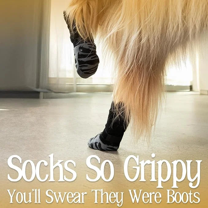 DOK TigerToes Premium Non-Slip Dog Socks for Hardwood Floors - Extra-Thick Grip That Works Even When Twisted - Prevents Li...