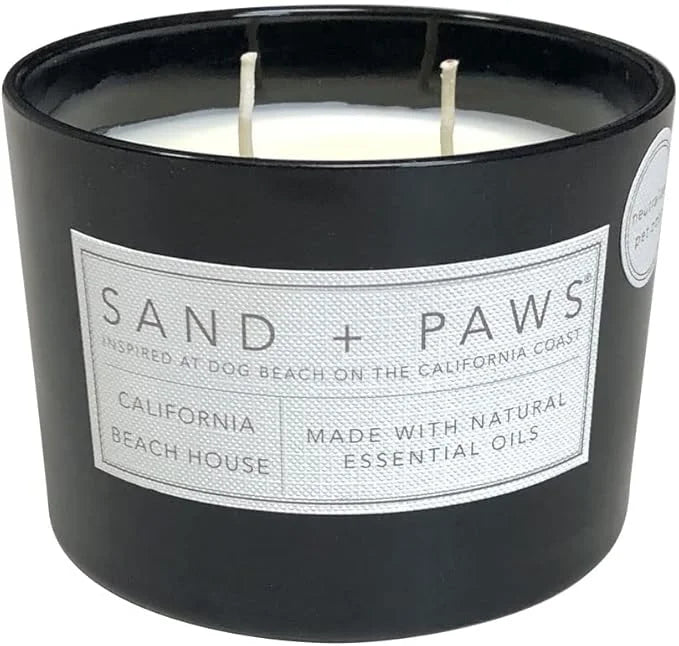 Sand + Paws Scented Candle - California Beach House–Luxurious Air Freshening Jar Candles Neutralize pet Odors and Enhance ...